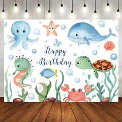 Lofaris Lovely Fishes Undersea Theme Birthday Party Backdrop
