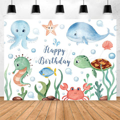 Lofaris Lovely Fishes Undersea Theme Birthday Party Backdrop