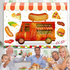 Lofaris Lovely Food Truck Birthday Backdrop For Kids Party
