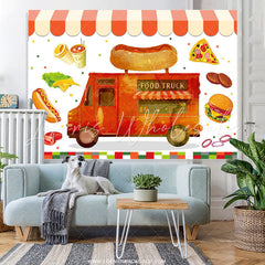 Lofaris Lovely Food Truck Birthday Backdrop For Kids Party