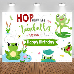 Lofaris Lovely Frogs Hop Toadally Birthday Backdrop For Kids
