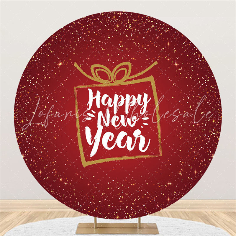 Lofaris Lovely Gift Circle Happy New Year Holiday Backdrop