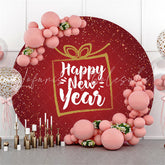 Lofaris Lovely Gift Circle Happy New Year Holiday Backdrop