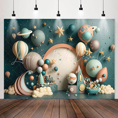 Lofaris Lovely Hot Air Balloon Planet Star Birthday Backdrop