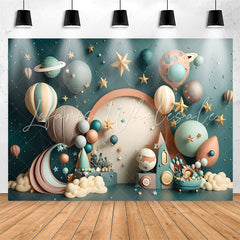 Lofaris Lovely Hot Air Balloon Planet Star Birthday Backdrop