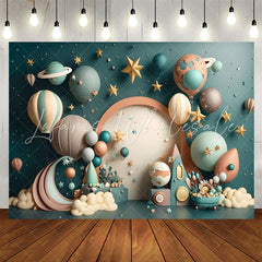 Lofaris Lovely Hot Air Balloon Planet Star Birthday Backdrop