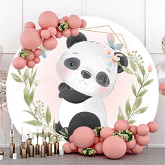 Lofaris Lovely Panda Leaves Butterfly Themed Round Backdrop