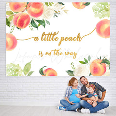 Lofaris Lovely Peach and White Floral Baby Shower Backdrop