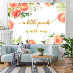 Lofaris Lovely Peach and White Floral Baby Shower Backdrop