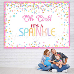 Lofaris Lovely Pink And Glitter Dot Simple Baby Shower Backdrop