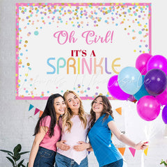 Lofaris Lovely Pink And Glitter Dot Simple Baby Shower Backdrop