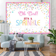 Lofaris Lovely Pink And Glitter Dot Simple Baby Shower Backdrop