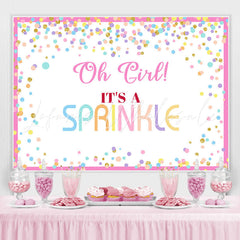 Lofaris Lovely Pink And Glitter Dot Simple Baby Shower Backdrop