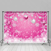 Lofaris Lovely Pink Snowflake Christmas Ball Holiday Backdrop