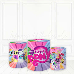 Lofaris Lovely Pony Pink Theme Plinth Cover Kids Cartoon Cake Table