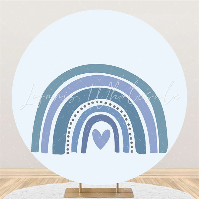 Lofaris Lovely Rainbow Theme Happy Birthday Round Backdrop
