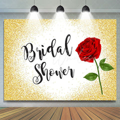 Lofaris Lovely Red Rose Simple Gold Dot Bridal Shower Backdrop