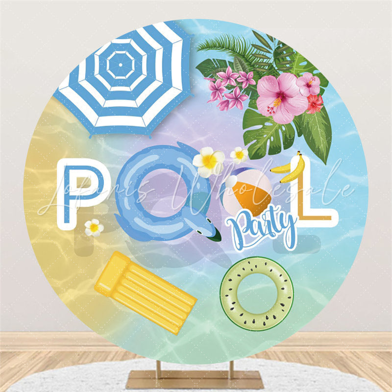 Lofaris Lovely Relax Summer Swimming Pool Party Circle Backdrop