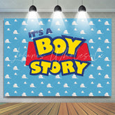 Lofaris Lovely Sky Cloud Its A Boy Story Baby Shower Backdrop