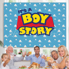 Lofaris Lovely Sky Cloud Its A Boy Story Baby Shower Backdrop