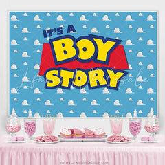 Lofaris Lovely Sky Cloud Its A Boy Story Baby Shower Backdrop