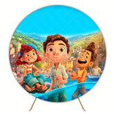 Luca Ocean Adventure Round Backdrop For Animated Movie Theme