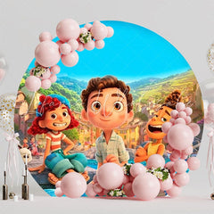 Luca Ocean Adventure Round Backdrop For Animated Movie Theme