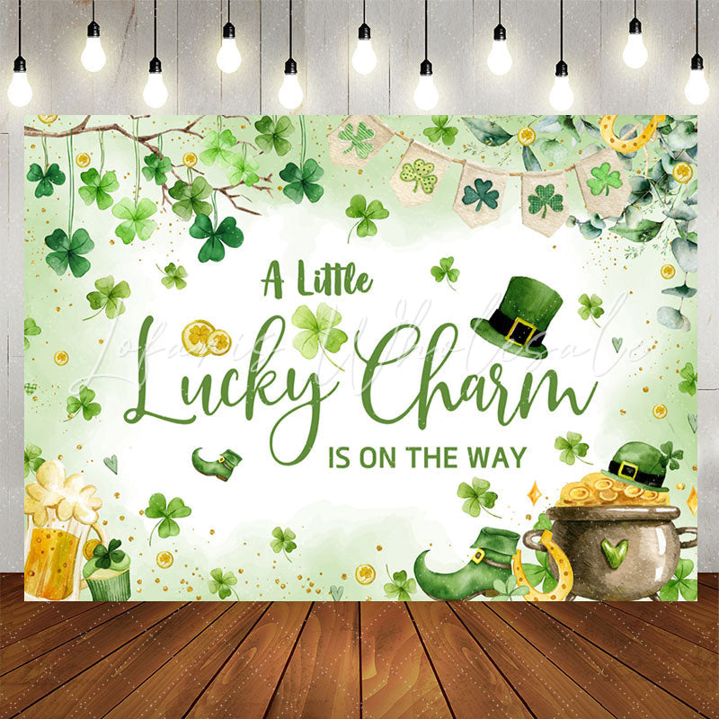 Lofaris Lucky Charm Clover St Patricks Baby Shower Backdrop