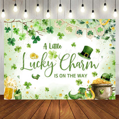 Lofaris Lucky Charm Clover St Patricks Baby Shower Backdrop