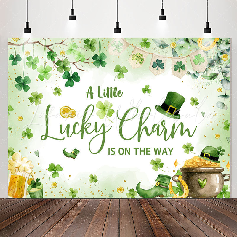 Lofaris Lucky Charm Clover St Patricks Baby Shower Backdrop