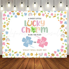Lofaris Lucky Charm He Or She Clover Baby Shower Backdrop