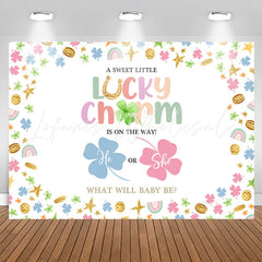 Lofaris Lucky Charm He Or She Clover Baby Shower Backdrop