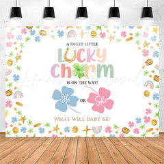 Lofaris Lucky Charm He Or She Clover Baby Shower Backdrop