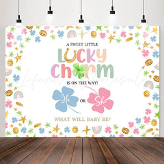 Lofaris Lucky Charm He Or She Clover Baby Shower Backdrop