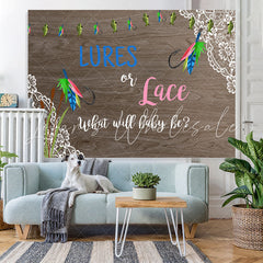 Lofaris Lures Or Lace Wooden Plants Backdrop For Baby Shower