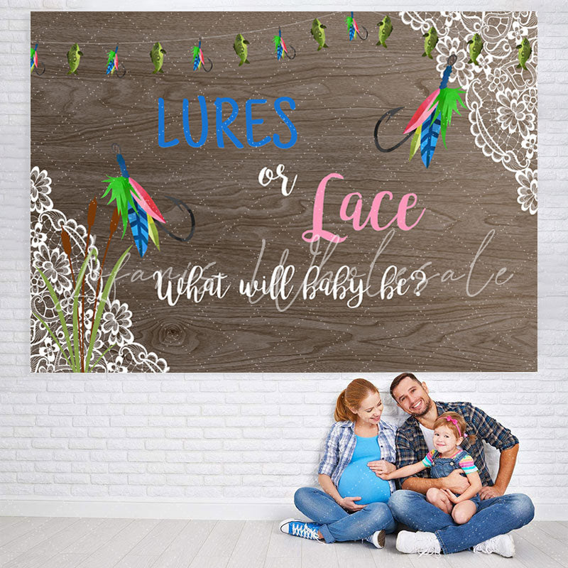 Lofaris Lures Or Lace Wooden Plants Backdrop For Baby Shower