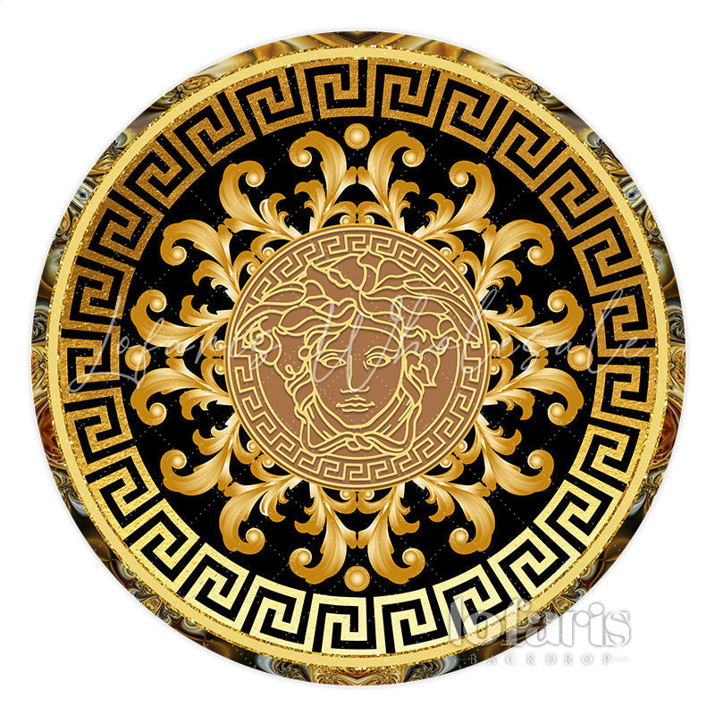 Lofaris Luxury Gold And Floral Vintage Round Backdrop For Party