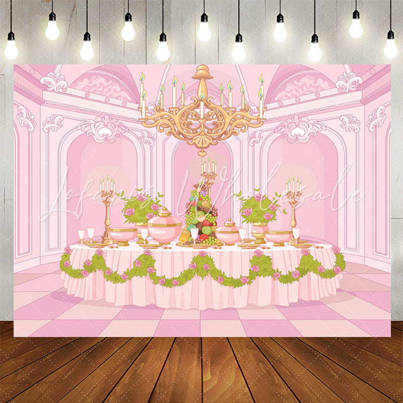 Lofaris Luxury Pink Palace Dining Table Floor Party Backdrop