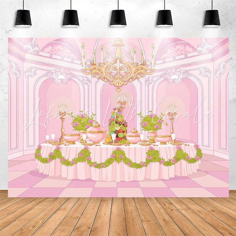 Lofaris Luxury Pink Palace Dining Table Floor Party Backdrop