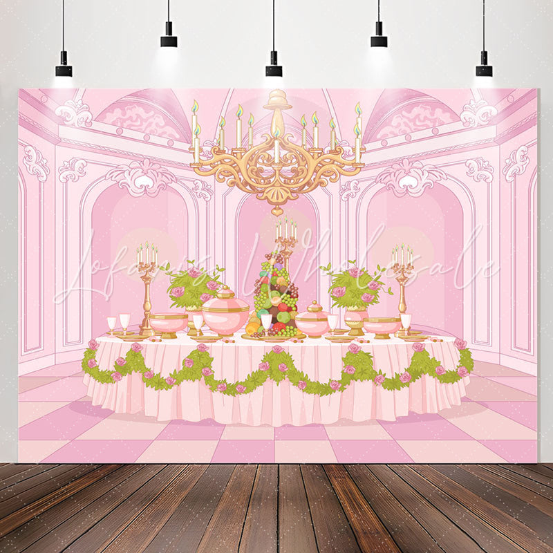 Lofaris Luxury Pink Palace Dining Table Floor Party Backdrop