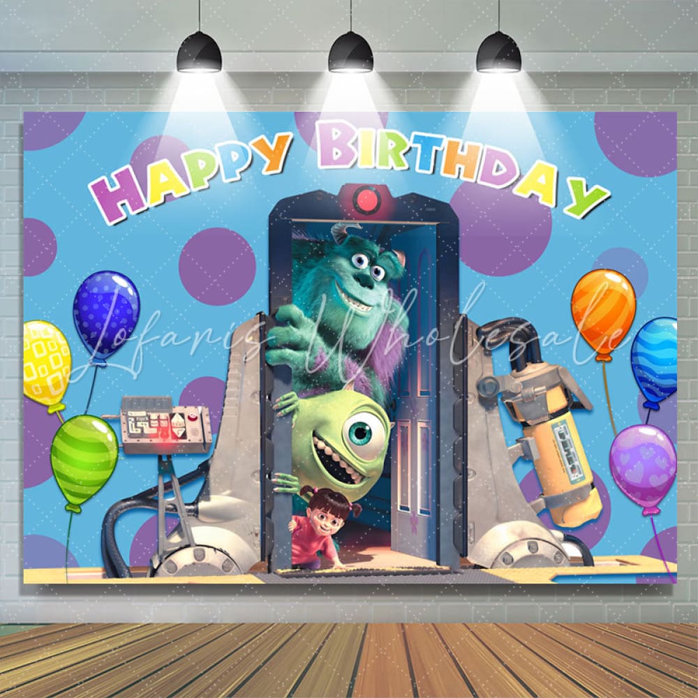 Lofaris Machine Door Monster Balloons Birthday Party Backdrop