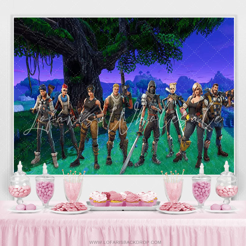 Lofaris Magic Cartoon Forest And Character Birthday Backdrop