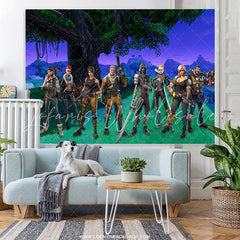 Lofaris Magic Cartoon Forest And Character Birthday Backdrop