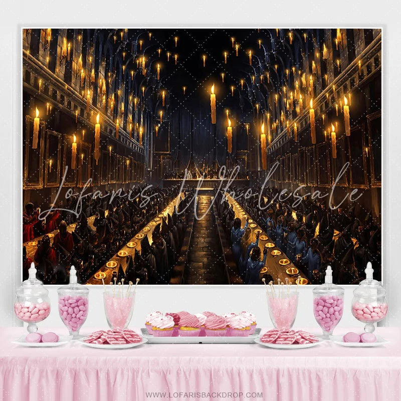 Lofaris Hogwarts Theme Dark Dinning Backdrop For Birthday Banner
