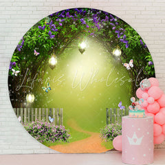 Lofaris Magic Forest Floral Butterfly Round Wedding Backdrop