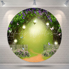 Lofaris Magic Forest Floral Butterfly Round Wedding Backdrop