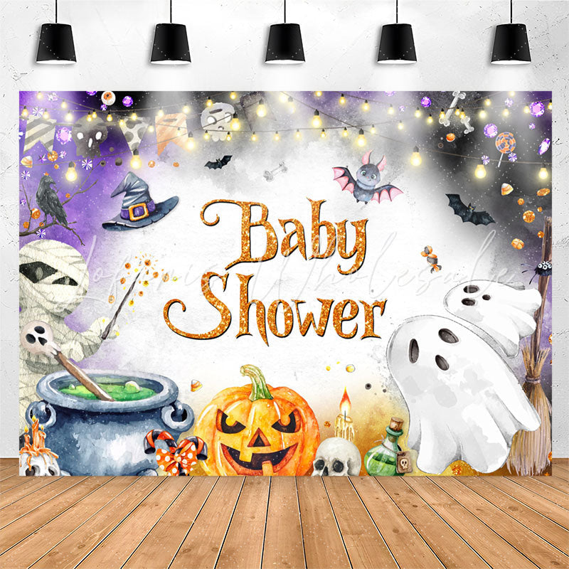 Lofaris Magic Pumpkins Spooky Halloween Baby Shower Backdrop