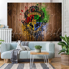 Lofaris Magic School Wood Photography Boy Birthday Party Backdrop