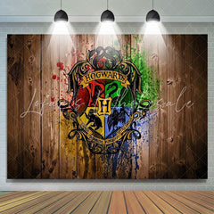 Lofaris Magic School Wood Photography Boy Birthday Party Backdrop