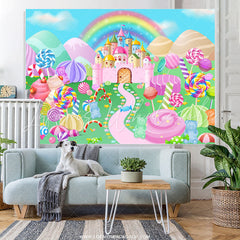Lofaris Magical Candyland Castle World Birthday Backdrop